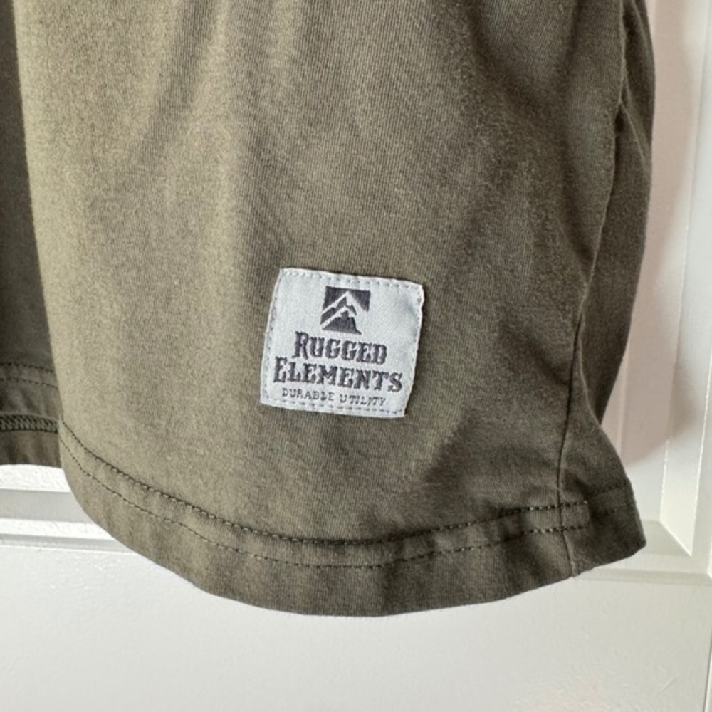 Rugged Elements Mens XXL Olive Green Pocket Tee Durable Utility‎ Raglan T-Shirt - Picture 3 of 8